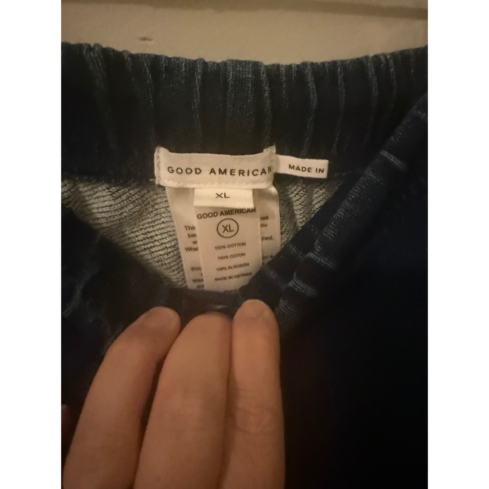 Good American Indigo Denim Look Cotton Sweatpants Joggers XL GS0455VN Indigo377 - Picture 5 of 7